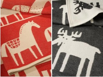 red and black scandinavian blankets